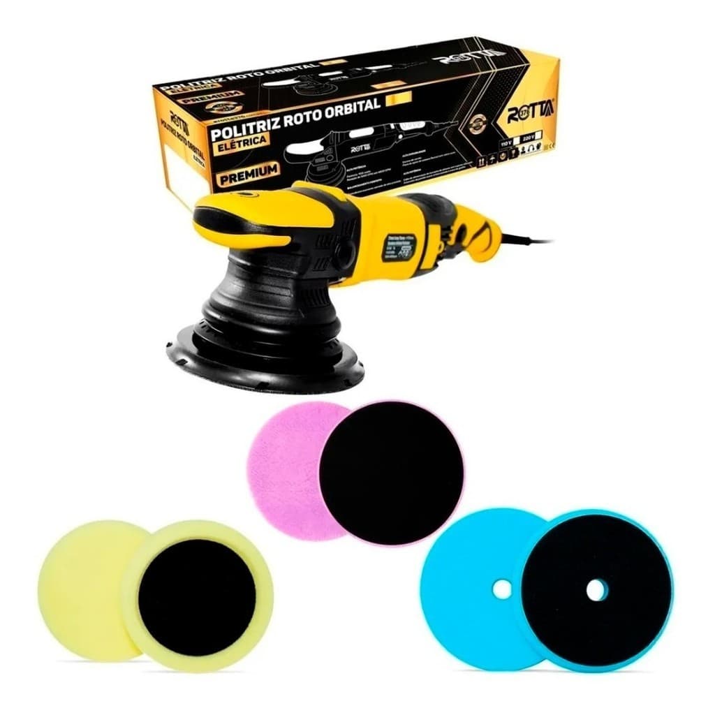 Politriz Roto Orbital Automotiva 15mm 1100w Rotta 376 + 3 Boinas