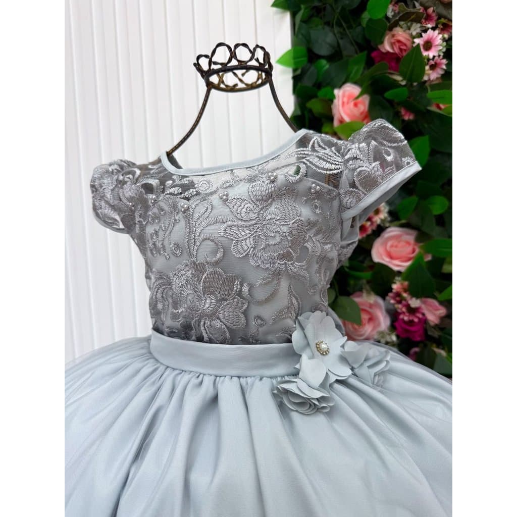 Vestido Mini Miss Longo Carol Prata