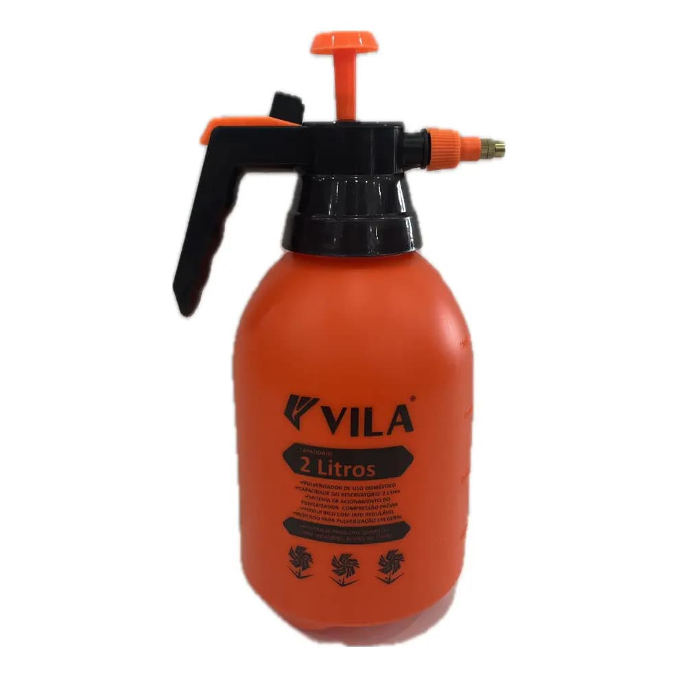 Pulverizador Manual Vila Compressão Prévia 2l Com Bico Ajustável Laranja/preto