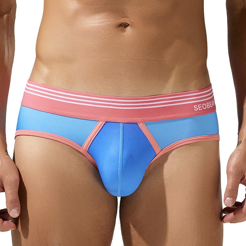 Cuecas masculinas moda gradiente cuecas de cintura baixa cuecas esportivas da moda