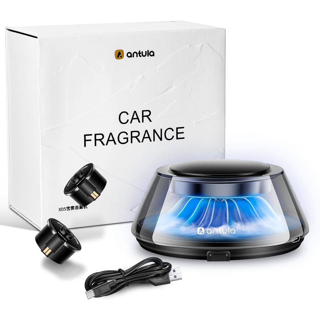 Difusor de Aromas Automático para Painel de Carro da Kwak, com Intensidade Ajustável e 2 Refis de Óleo Essencial 66JM