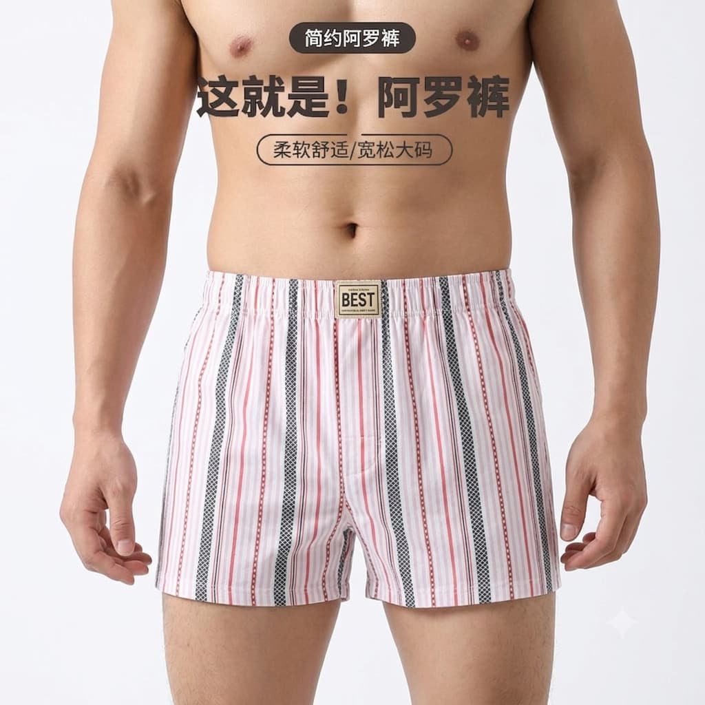 Roupa interior masculina puro algodão seta calças botão falso porta solta tamanho grande cintura média absorvente de umi