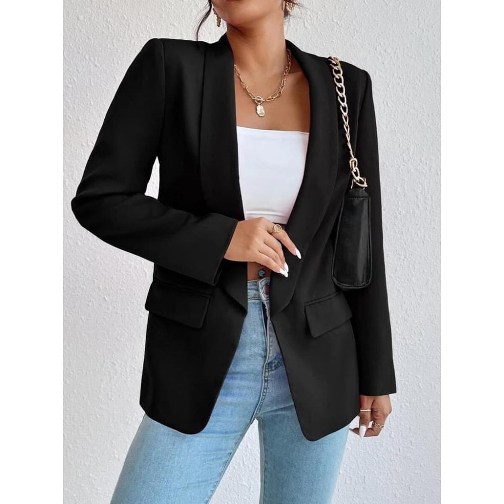 Blazer Social Feminino Alfaiataria Manga LongoTendencia Linfdo Moda ！！