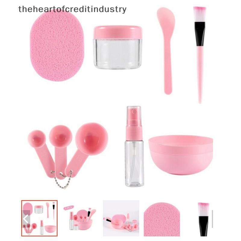 9 Pçs/Set DIY Kit De Ferramentas De Máscara Facial Tigela Escova Colher Sti Garrafa Esponja Maquiagem Caseira Ferramenta