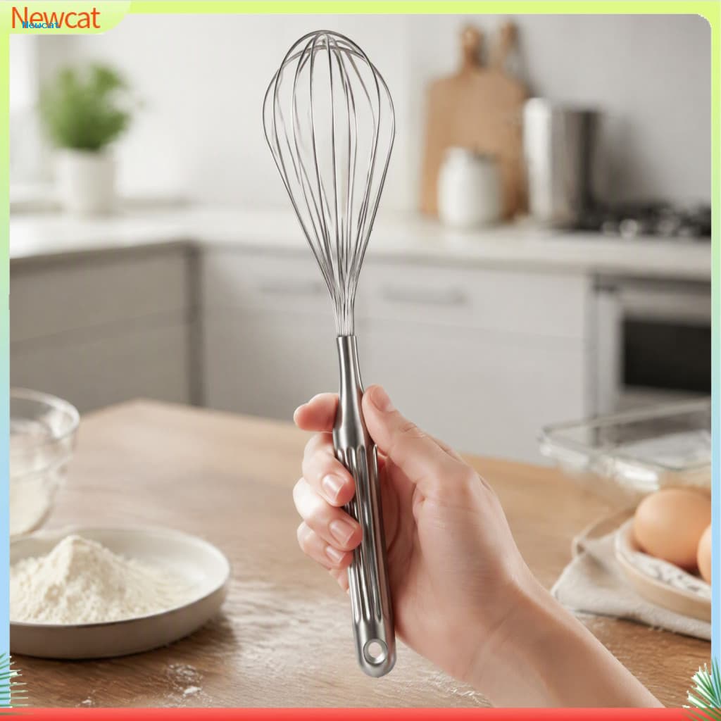 { Newcat } Ferramenta De Mistura Portátil Para Molho , Batedor De Ovos De Metal Durável , Chicote De Bobina Criptografad