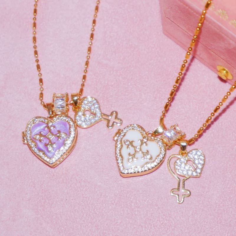 Colar feminino com pingente colorido em formato de coração, elegante, combinado, corrente de clavícula personalizada, pr