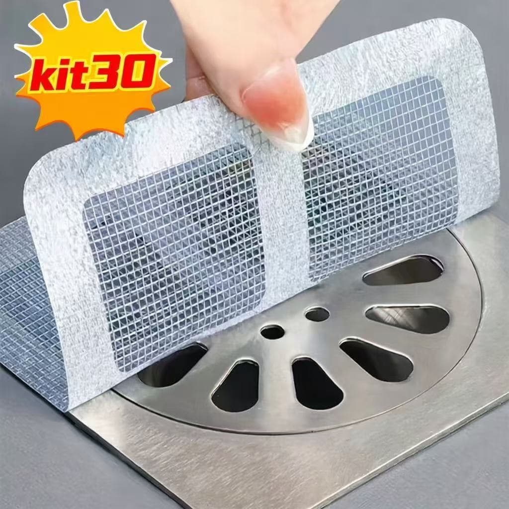 Kit  Protetores de Ralo Adesivos com Tela Descartável Anti Entupimento e Anti Insetos