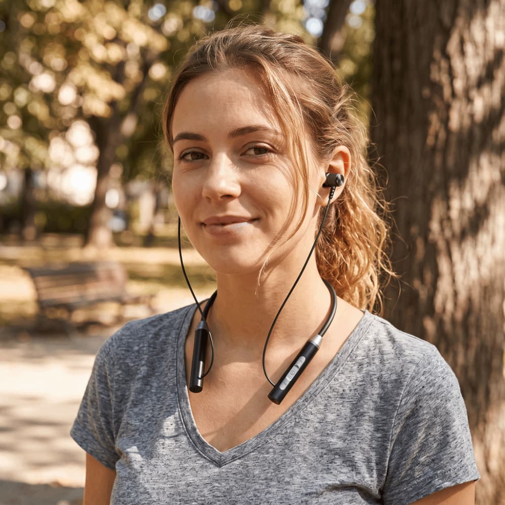 Fone De Ouvido Com Fita Para O Pescoço NEDFS , Design Fones Bluetooth Sem Fio Microfone , Intra-Auricular 5.0