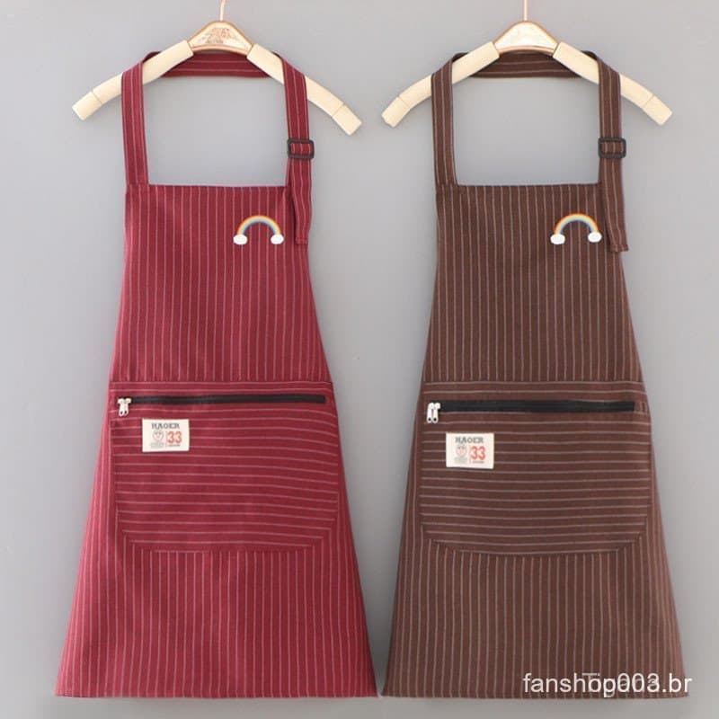 Avental para Uso Doméstico Tecido de Algodão Cozinha à Prova de Óleo Impermeável Moda Feminina Estilo Japonês Cozinha Fr