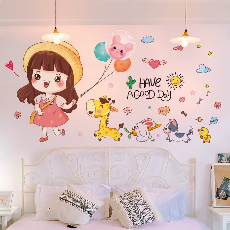 Papel de parede auto-adesivo influenciador quarto das crianças decoração menina cabeceira fundo decoração da parede ades