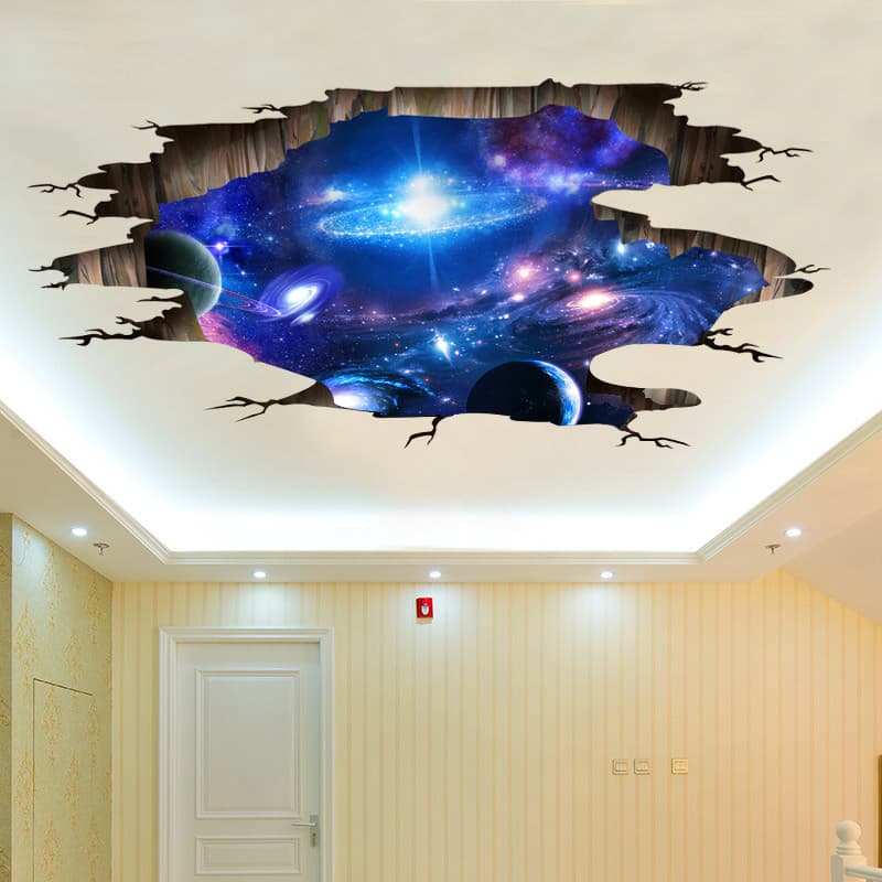 Criativo único quarto céu estrelado teto teto adesivos decorativos adesivos de parede papel de parede auto-adesivo feio-