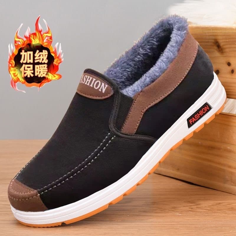 Sapatos de pano quente de lã de lã masculino sapatos de lona sapatos masculinos de um Pedal outono inverno novo estilo s