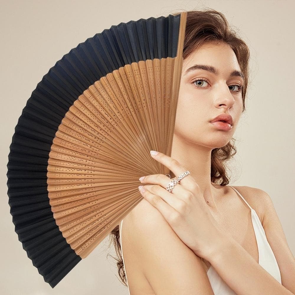 Elegante Ventilador Portátil Tradicional Chinês Retro para Decoração, Acessórios de Dança e Trajes Hanfu