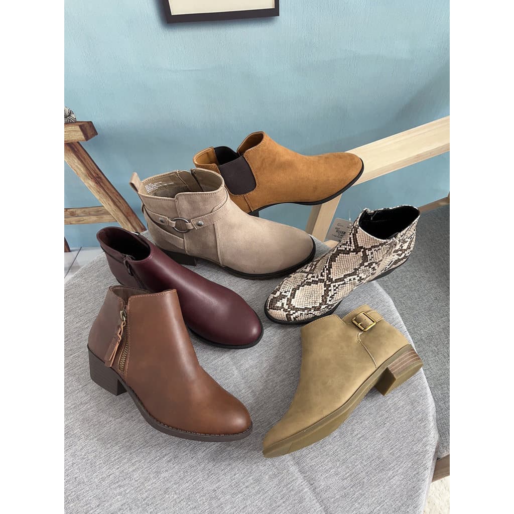 Botas femininas de comércio exterior europeu americano botas curtas com zíper lateral botas únicas botas curtas de salto