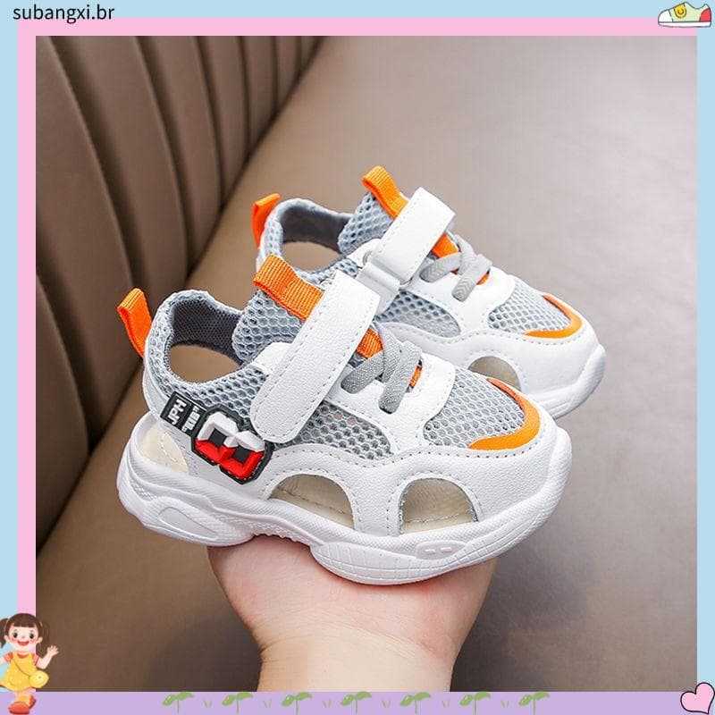 Novo estilo 2025 verão sapatos infantis 1-6 anos de idade 3 meninos malha respirável tênis meninas sola macia Anti-desli