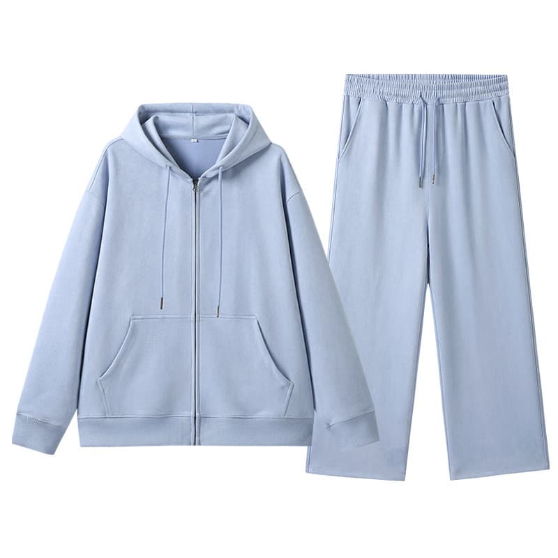 Conjunto de moletom de casal em camurça para primavera e outono, unissex, solto, casual, esportivo, versátil para jovens