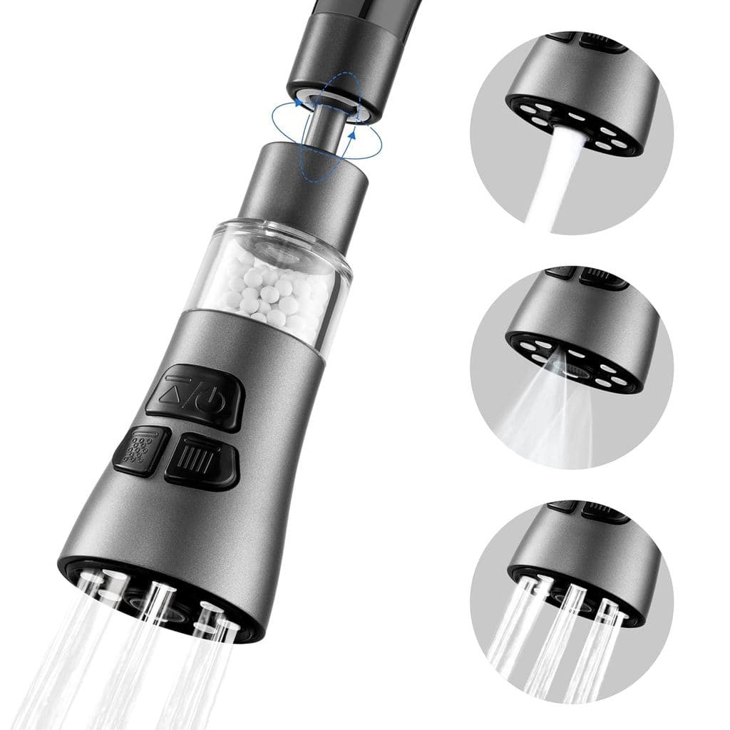 Torneira com Filtro de Água para Pia - 360 °   Conjunto de Filtro Rotativo para Torneira com 9 Acessórios, Extensor Pulv