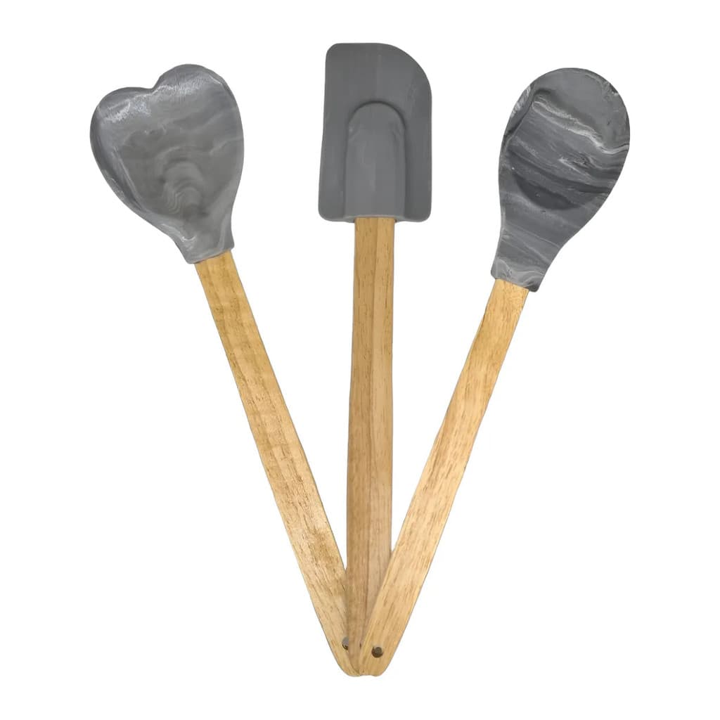 Espátula de Silicone 30cm Cabo de Bambu Antiaderente