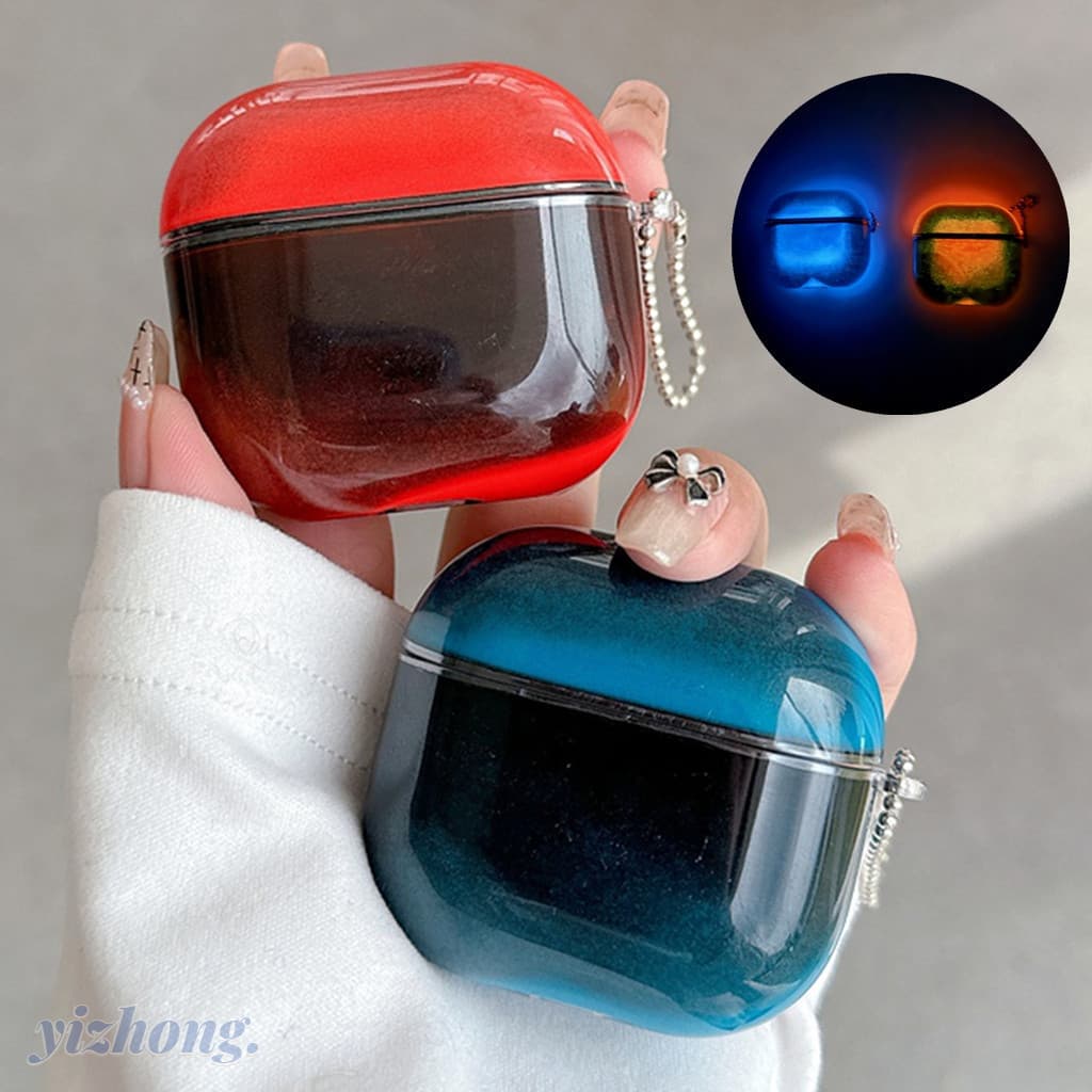 Capa para Fones de Ouvido para Airpods 4 Pro 3 2 1, Design Criativo com Areia Movediça Fluorescente, Resistente a Impact