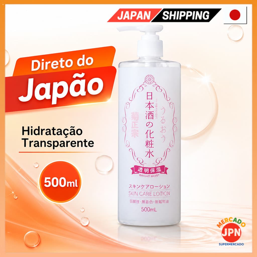 Kiku-Masamune Kikumasamune Sake Locao, Transparent Hidratante, 500ml, com Vitamin Direct from JAPAN