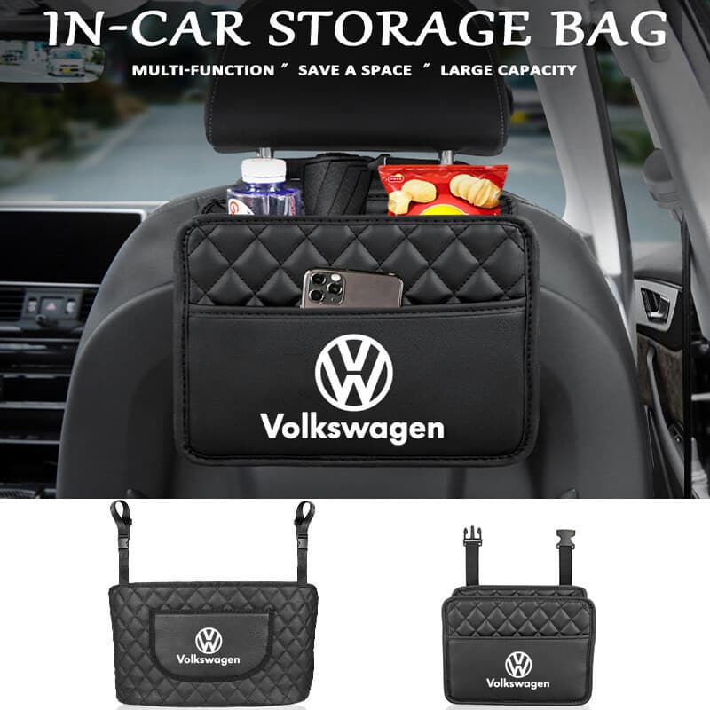 Organizador de Encosto de Banco de Carro, Bolsa de Armazenamento de Peças Internas, Bolsa de Couro para Carro ​ Acessóri