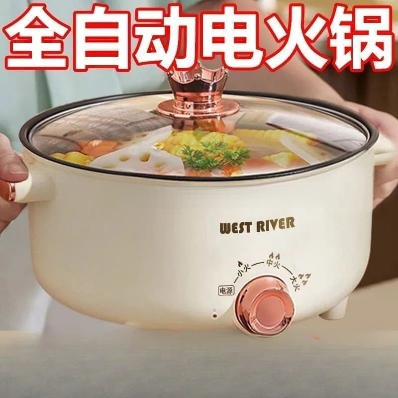 Panela quente elétrica totalmente automática integrada wok elétrica wok multifuncional panela a vapor fritar frigideira