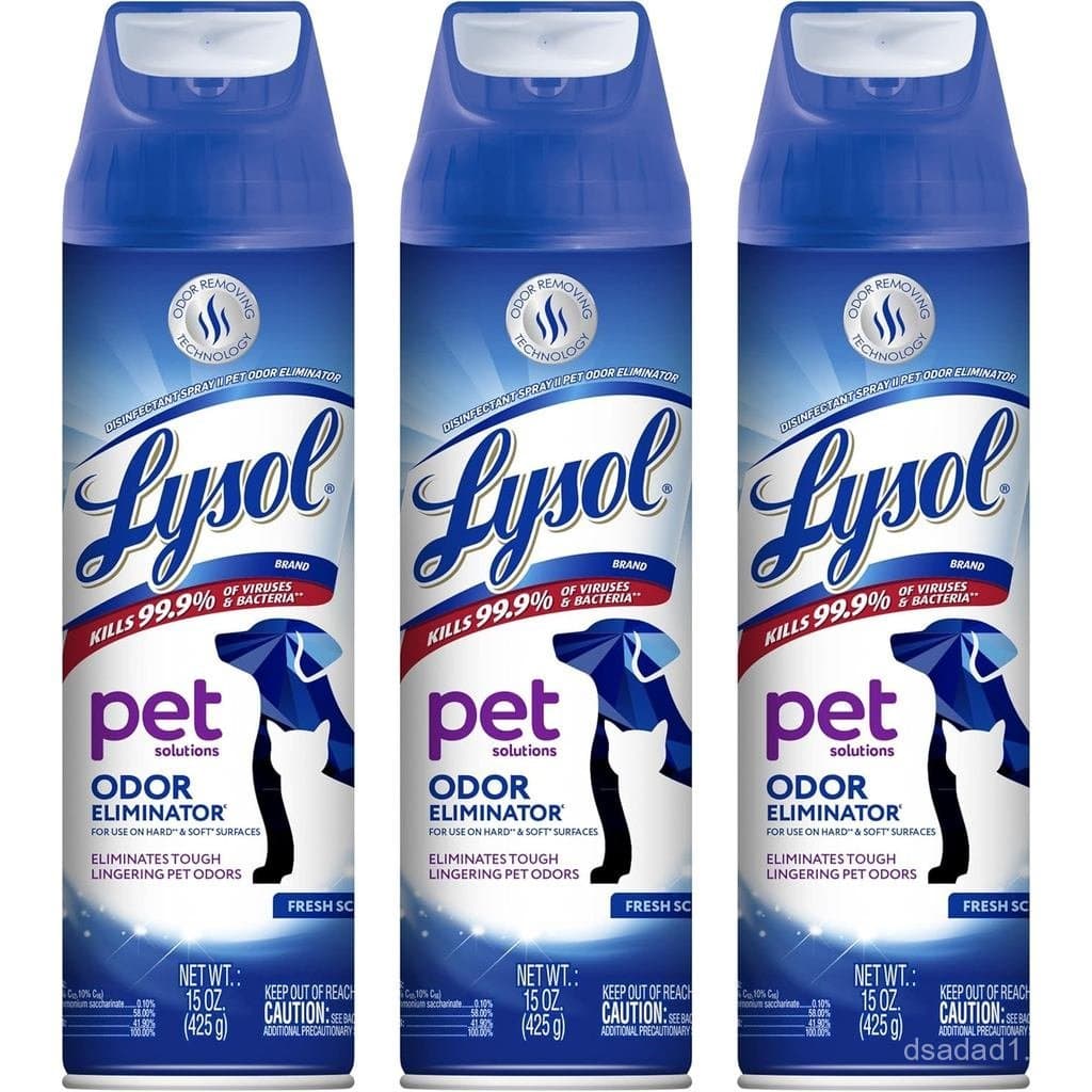 Spray desodorizante Lysol, spray desodorizante e desinfetante, 15 onças (pacote com 3 frascos) XUX3