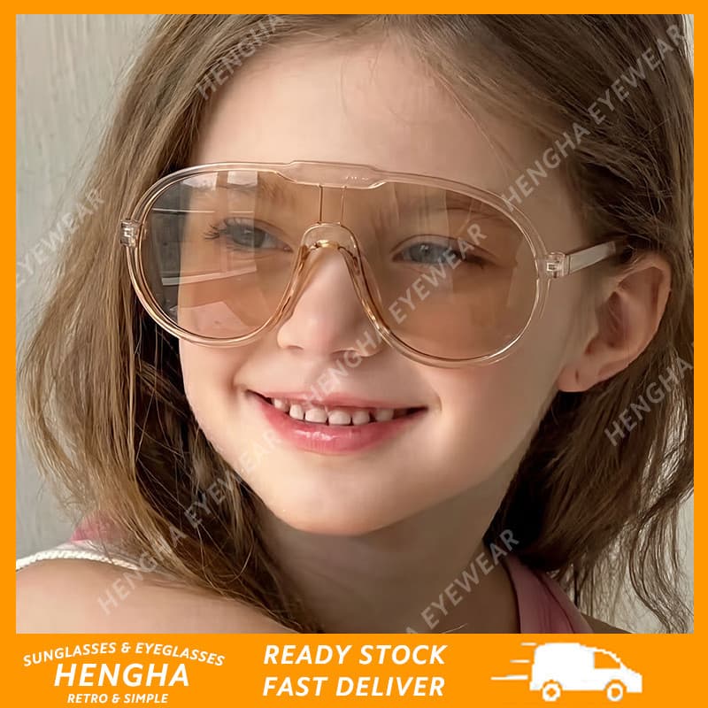 (HENGHA) Trendy Y2K Retro Oversized Frame Sunnies Euro-American Nova Chegada Para Crianças , Óculos De Sol UV400 Meninos