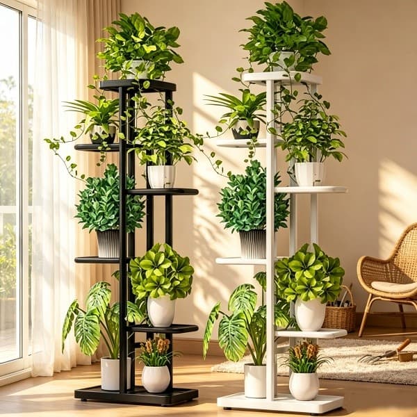 Suporte Multifuncional para Plantas Vários Níveis para Vasos de Flores Ideal Sala Varanda Jardim Uso Interno e Externo