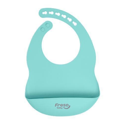 Freso Baby Babador Silicone Introdução Alimentar BLW Bolso Fecho Ajustável Livre de BPA Verde