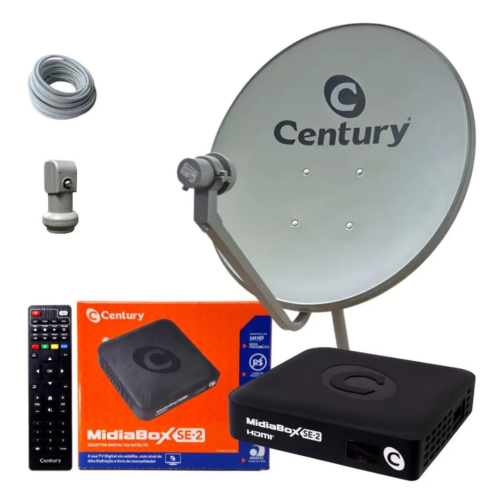 Kit Completo Antena Century Digital Midiabox Se2 Hd