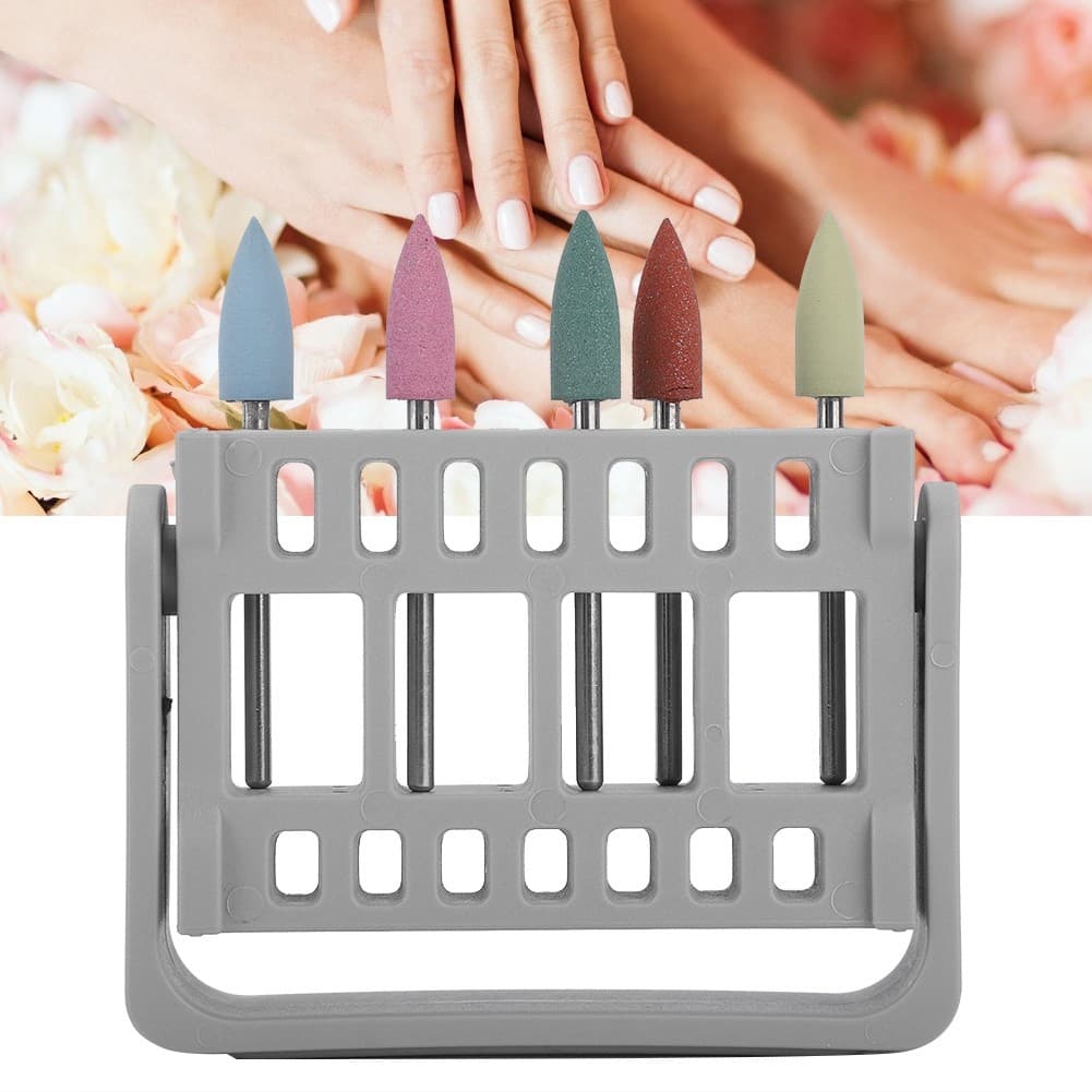 keaostore 16 Furos Manicure Brocas Titular Cabeças De Polimento De Unhas Vitrine Com Recipiente De Ferramentas À Prova D