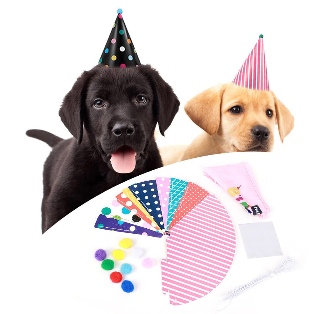 magicstore Adorável Cão De Estimação Aniversário Decorativo Chapéu Babador Kit Headwear Acessórios Festa Suprimentos