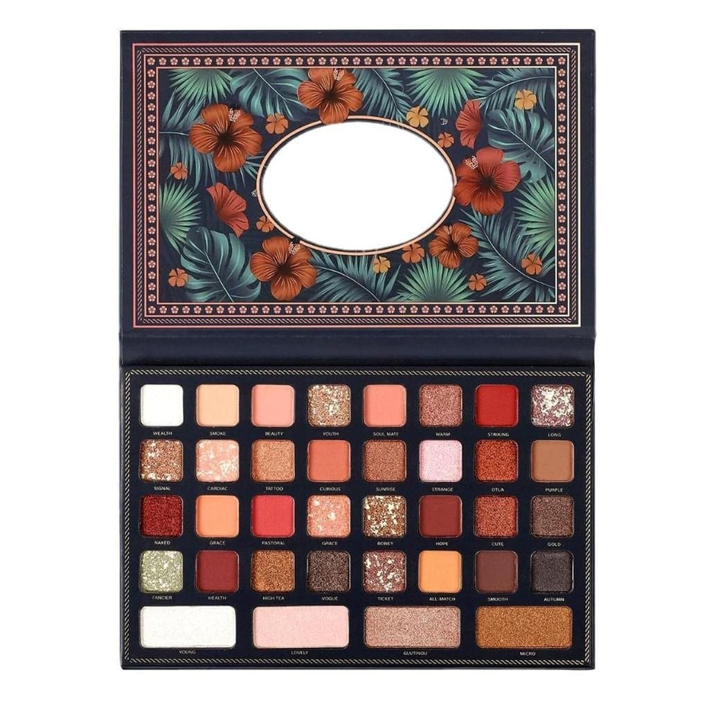 Paleta de Sombras para Olhos com 36 Cores, Paleta de Sombras Coloridas com Acabamento Matte e Glitter, Paleta de Sombras