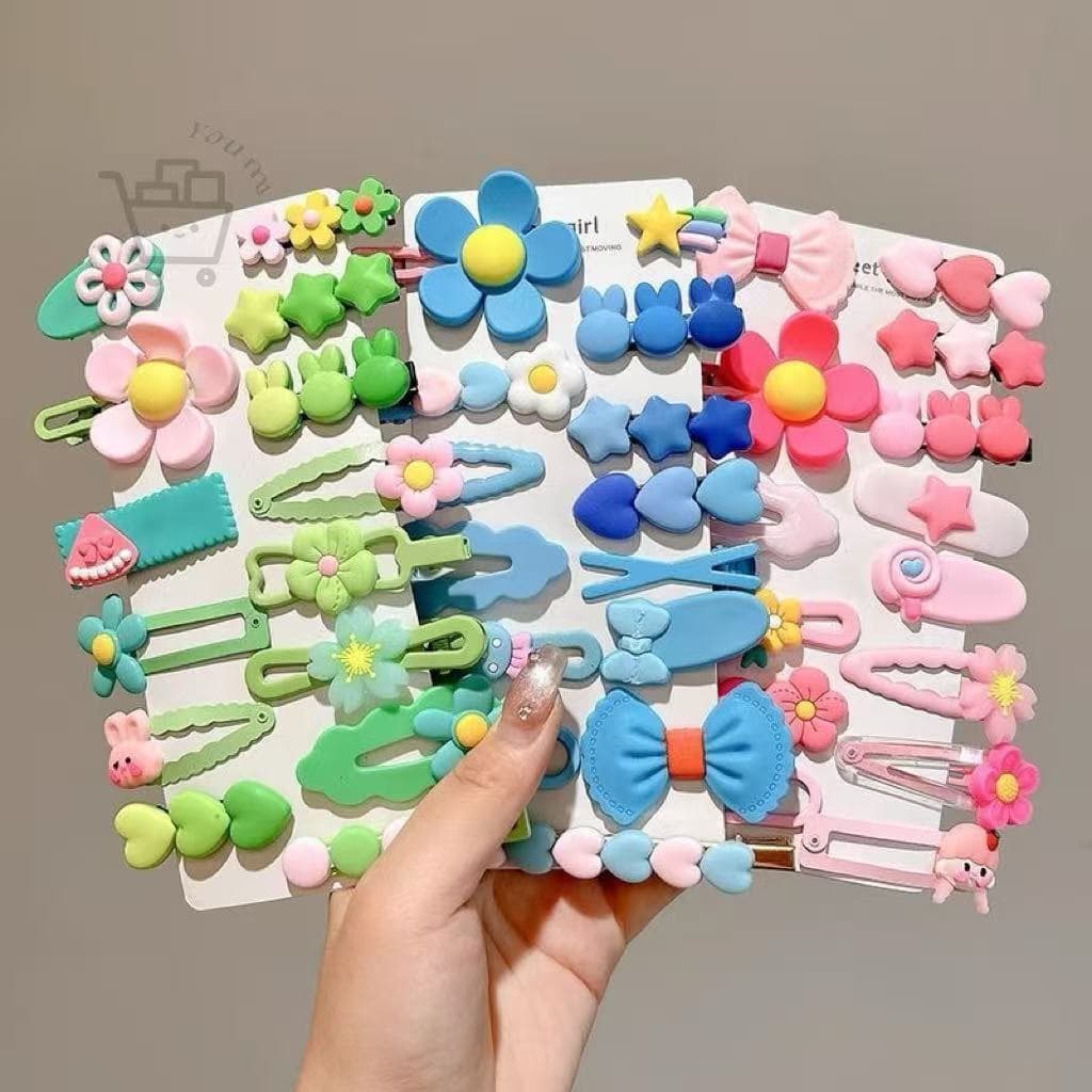 Conjunto de 28 presilhas de cabelo infantis, presilhas fofas para meninas
