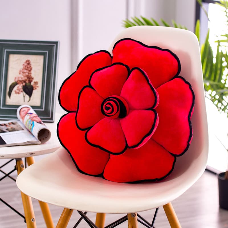 Almofada de assento em formato de rosa, almofada para sofá e cabeceira de cama, almofada para descanso no escritório, su