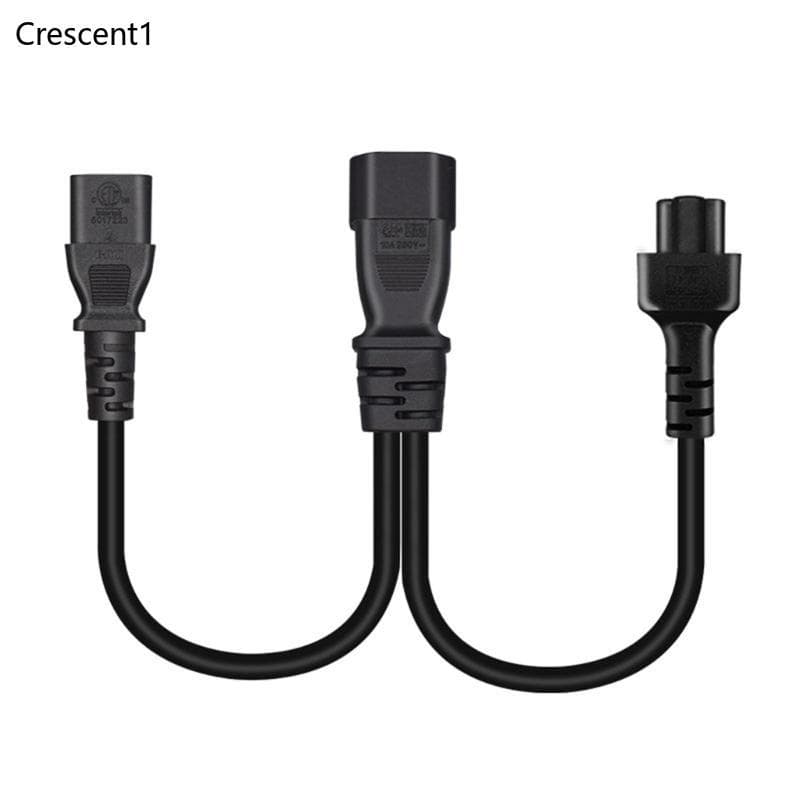 Crescent1 3Pin Conector IEC320-C14 Para C13 + C5 Conversor Adaptador Alimentação