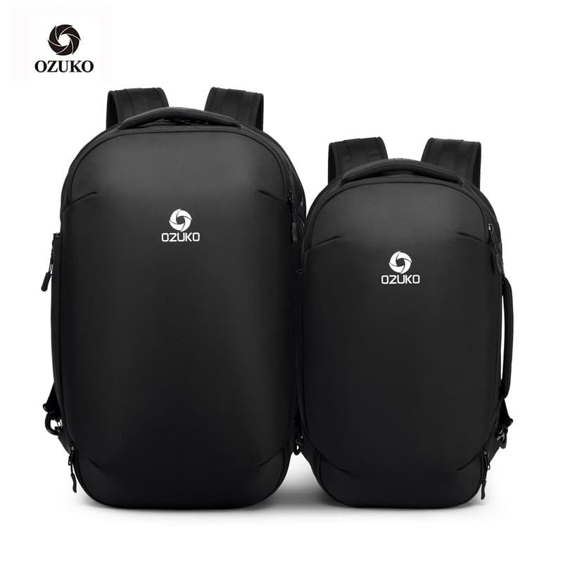 Ozuko mochila de negócios masculina mochila de computador grande capacidade simples na moda à prova d'água bolsa de viag