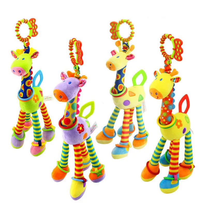 Chocalho de mão em forma de girafa macia para o desenvolvimento do bebê / Chocalho de girafa para bebês, adequado para b