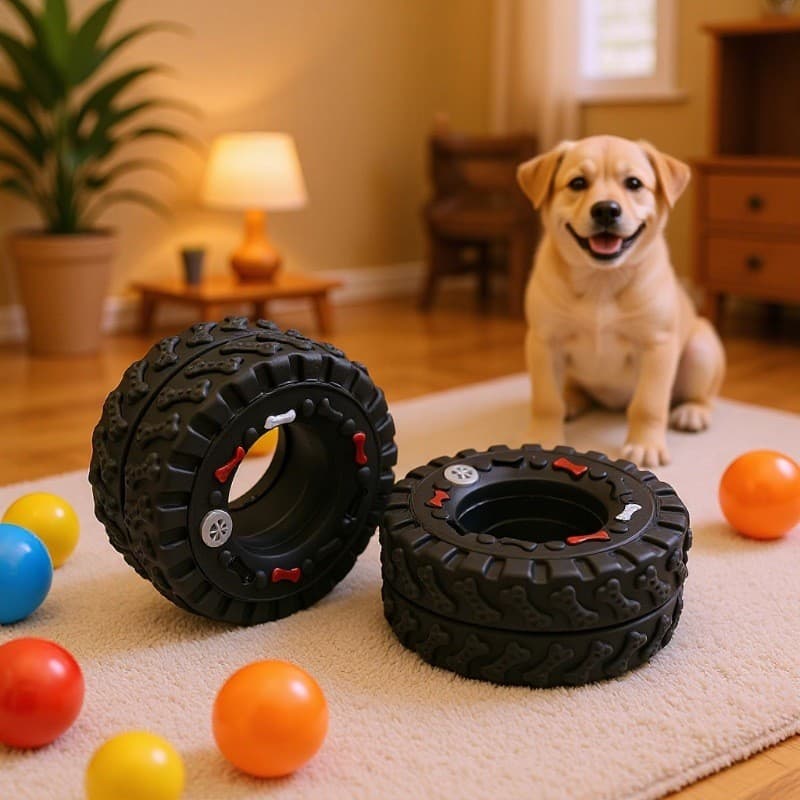 Pneu Pet brinquedo suprimentos atacado resistente à mordida vinil carro cão voz jogar diversão voz