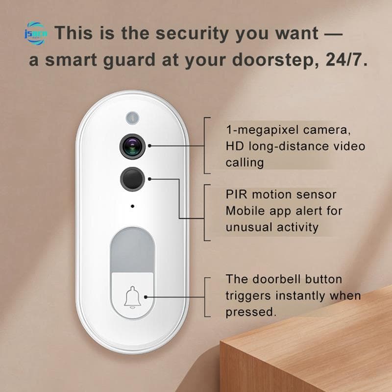 IP65 À Prova D'água Tuya Campainha De Vídeo Inteligente Câmera HD Sem Fio WiFi Conversa Bidirecional IR Visão Noturna Se