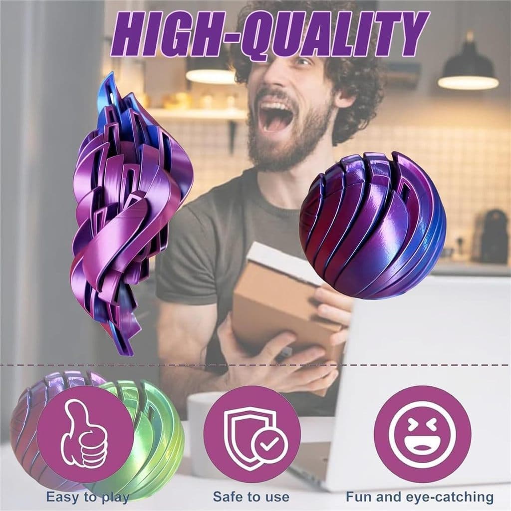 Venda quente transfronteiriça Impressão 3D Slime Ball Fingertip Descompressão Deformação Brinquedo Crianças Adulto Desco