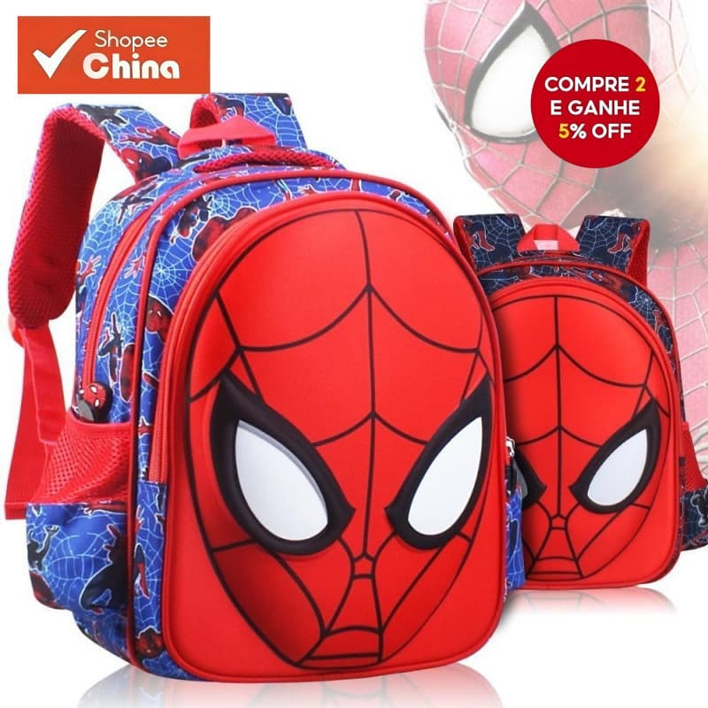 Mochila 3D do Homem-Aranha, adequada para meninos de 3 a 6 anos no jardim de infância e no ensino fundamental ZE RCHR