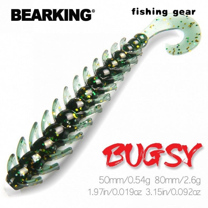 Isca de Pesca BEARKING 80mm 50mm, Iscas Macias Bugsy, Wobbler para Pesca de Bass, Isca Artificial Macia para Pesca, Tack