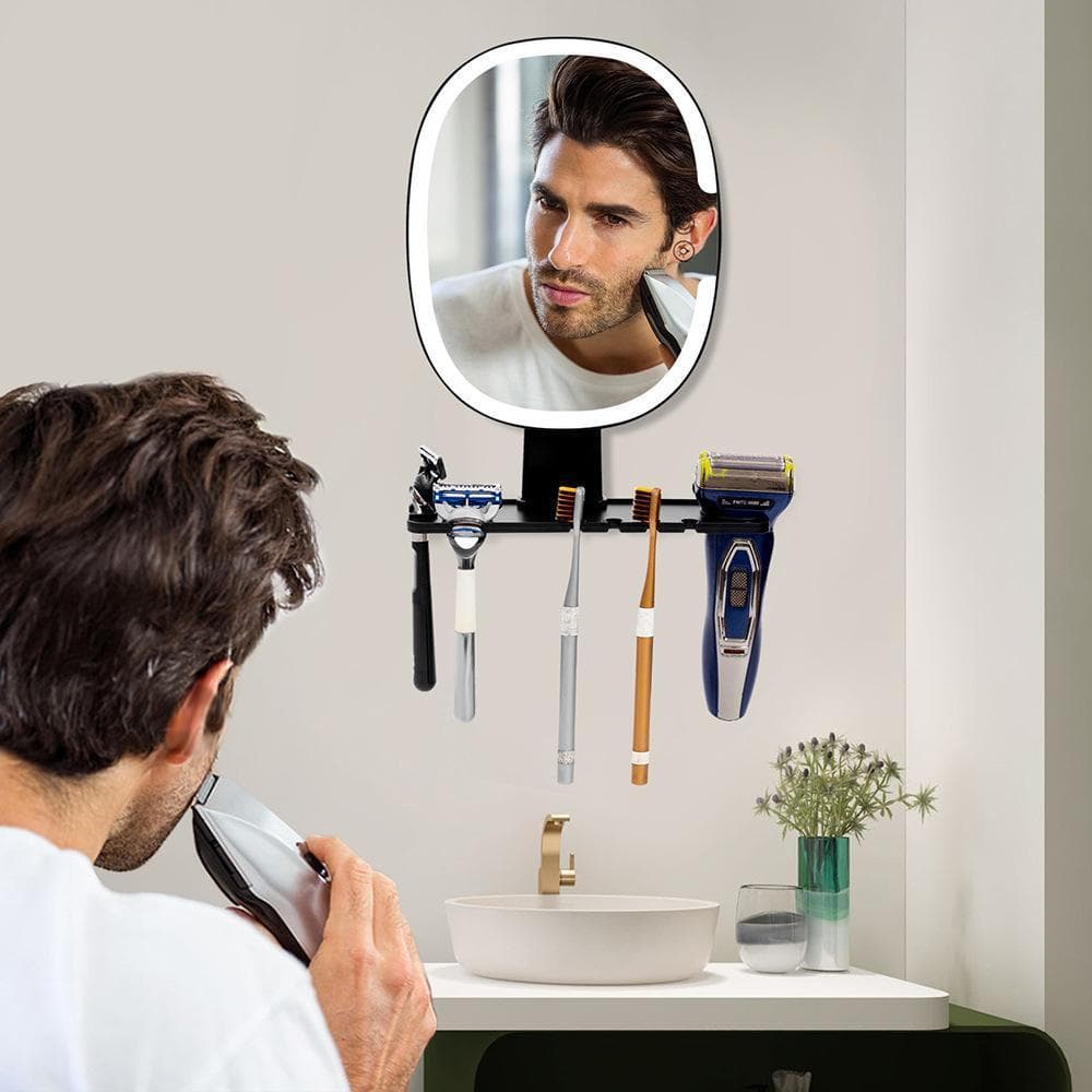 Anti-nevoeiro espelho de barbear do banheiro HD ventosa espelho de maquiagem masculino espelho de barbear sem perfuração