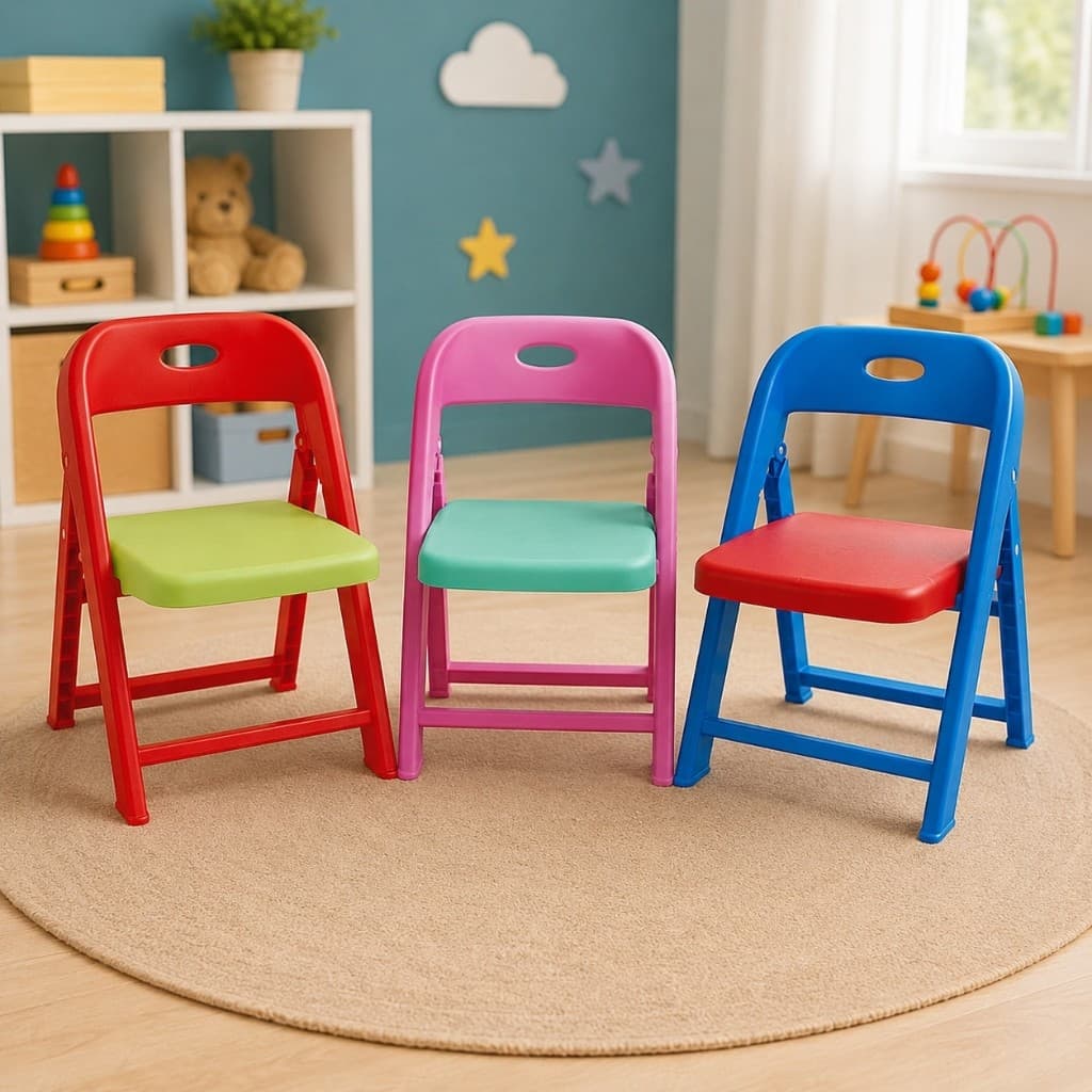 Cadeirinha Infantil Compacta Dobrável Confortavel Portatil Segura Vermelha