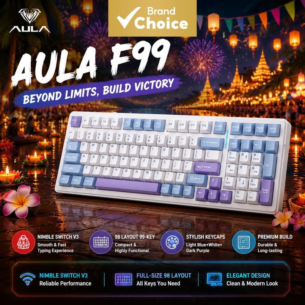 Teclado Mecânico para Jogos AULA F99 RGB Hot Swappable Switch Teclado Sem Fio Layout de 99 Teclas para PC Gamer