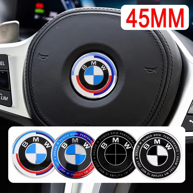 45MM Logotipo Do Volante Carro Emblema Adesivo Para BMW X1 X3 X5 X7 E60 E39 F34 E46 G20 E90 F10 F11 F30 F01 G21 F20 G31