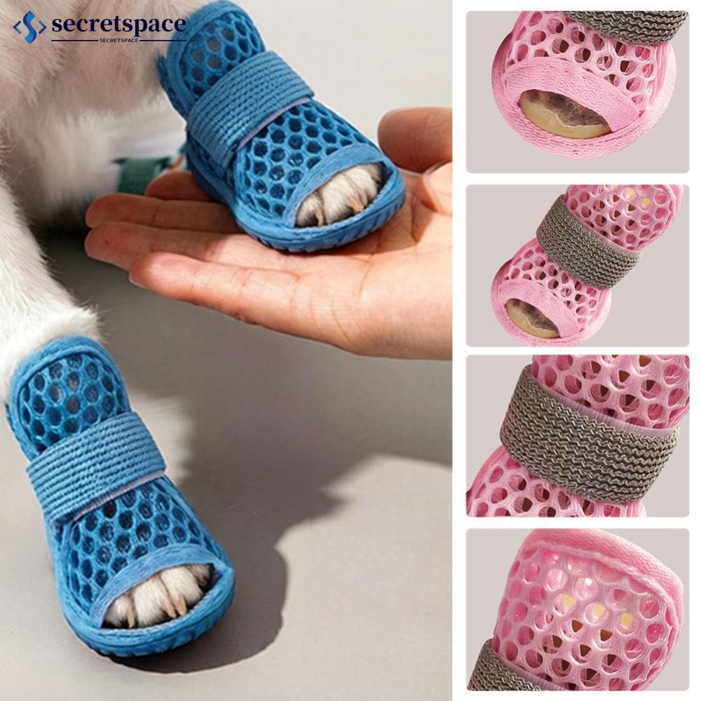 SECRETSPACE Sandálias De Malha Respirável Para Cães Pequenos Sapatos Animais De Estimação De Verão Com Sola Elástica Ant