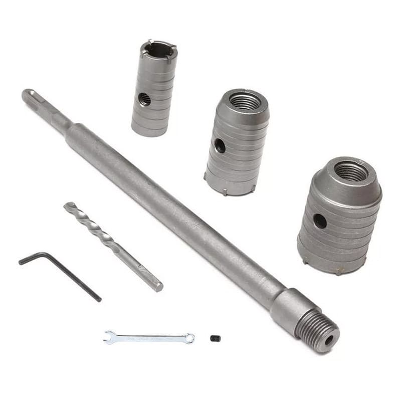 Kit 6 Serra Copo Concreto SDS Plus c/Haste – Para Martelete e Furadeira em Alvenaria 30/40/50mm